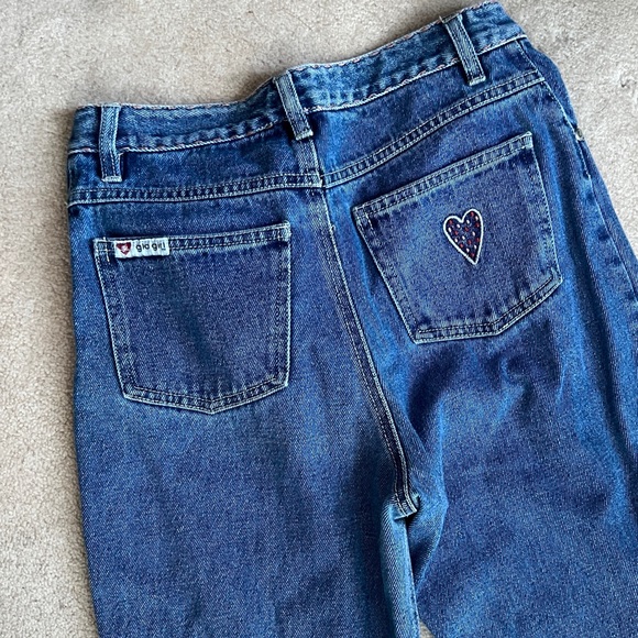 SOLD Vintage glo girl dark wash denim jeans with mini flare - Picture 2 of 7